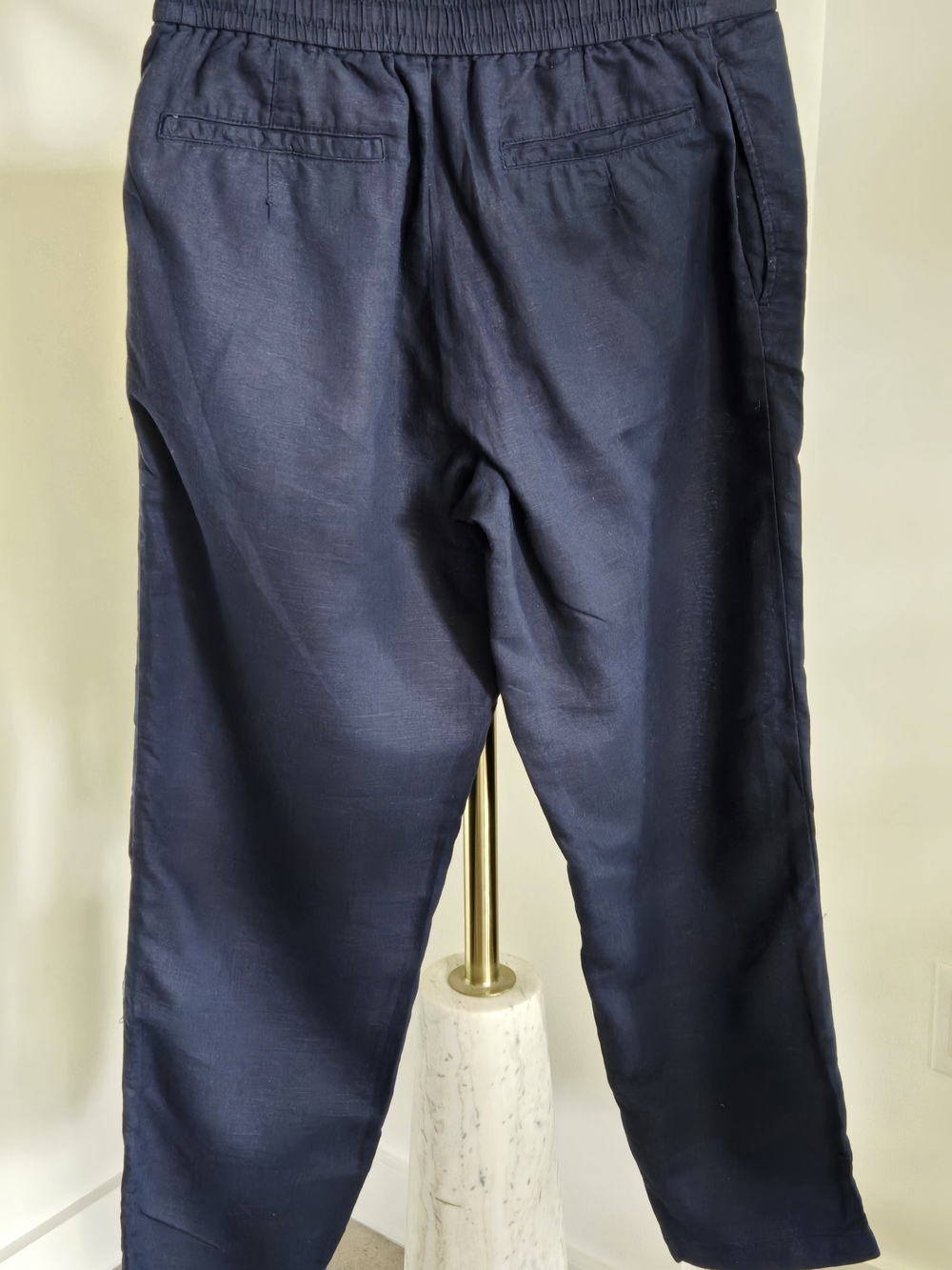 Mango Navy Drawstring Cropped Pants - Picture 3 of 7
